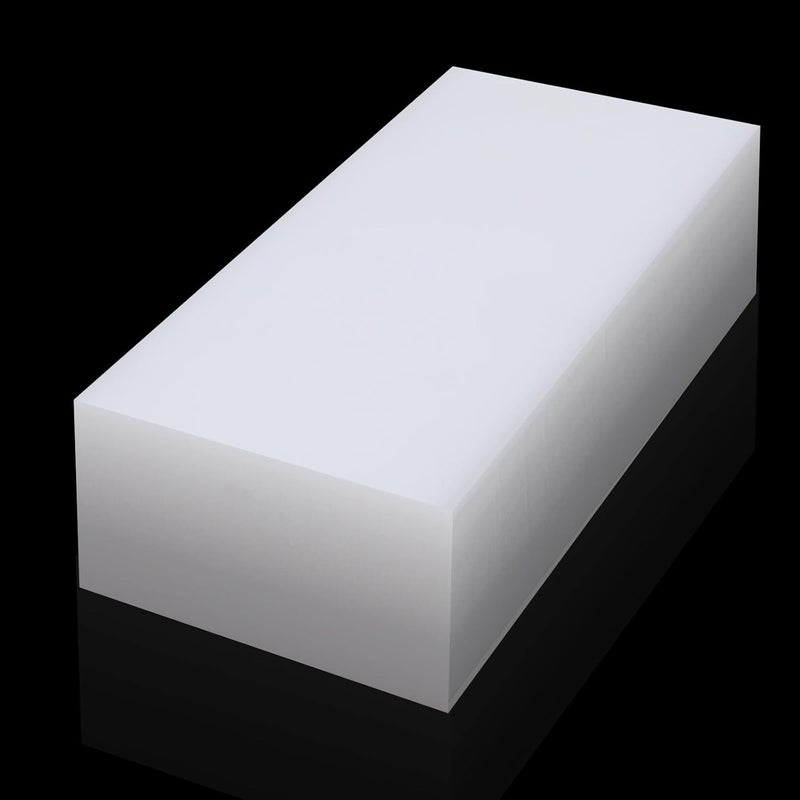 Happara UHMWPE Ultra High Molecular Weight Polyethylene Tapping Block for Engineering, Flooring, DIY, Nylon Blocks Plastic Rectangular Solid Bar for Machining Home Improvement (1, 3" x 6" x 2") - Image 1